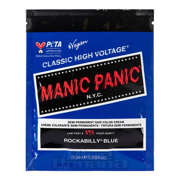 Manic Panic High Voltage Classic Cream Formula Farbbeutel (Rockabilly-Blau) | Blaue Bananenhaarfarbe