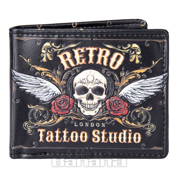 Nemesis Now Retro Tattoo Studio Geldbörse (Schwarz) | Blue Banana
