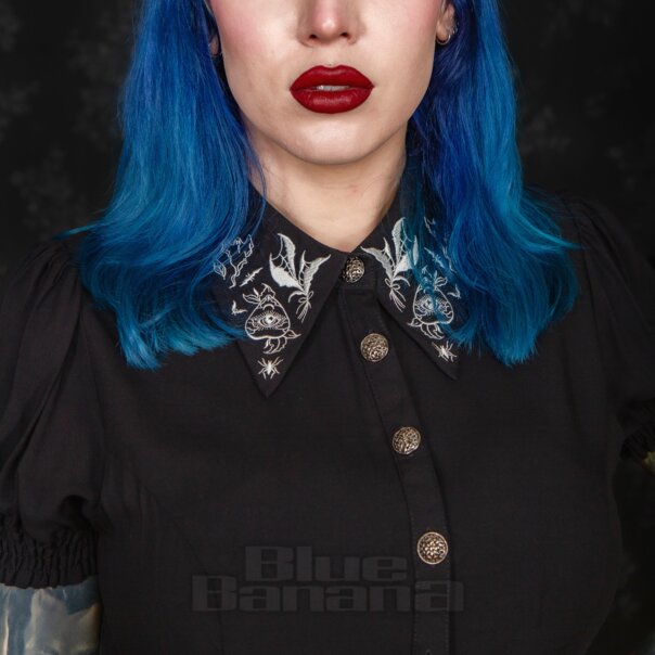 Hell Bunny Mischief Blouse (Black) | Blue Banana