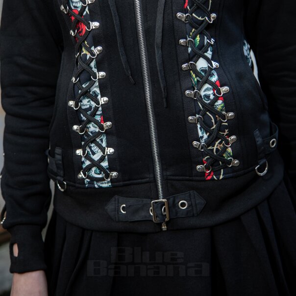 Banned Pixie Crâne Sweat À Capuche (Noir)