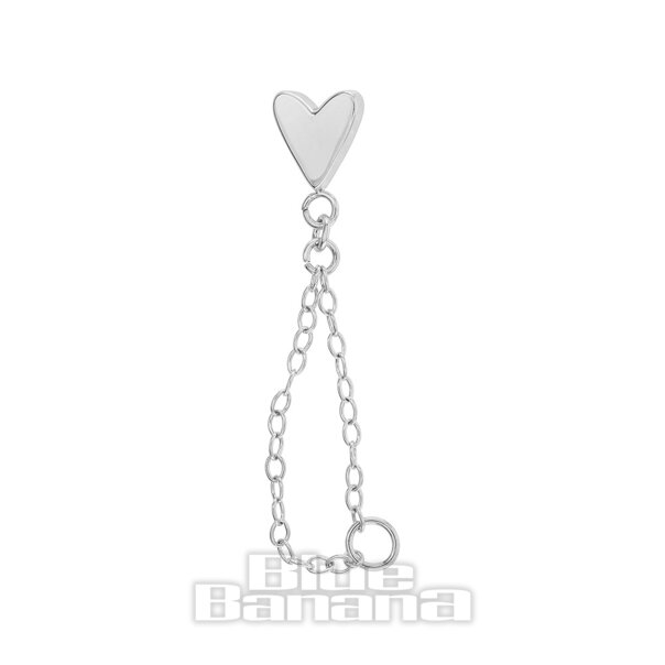 Blue Banana Poliertes Titan-Herzketten-Labret ohne Gewinde (Silber)| Körperpiercing-Schmuck