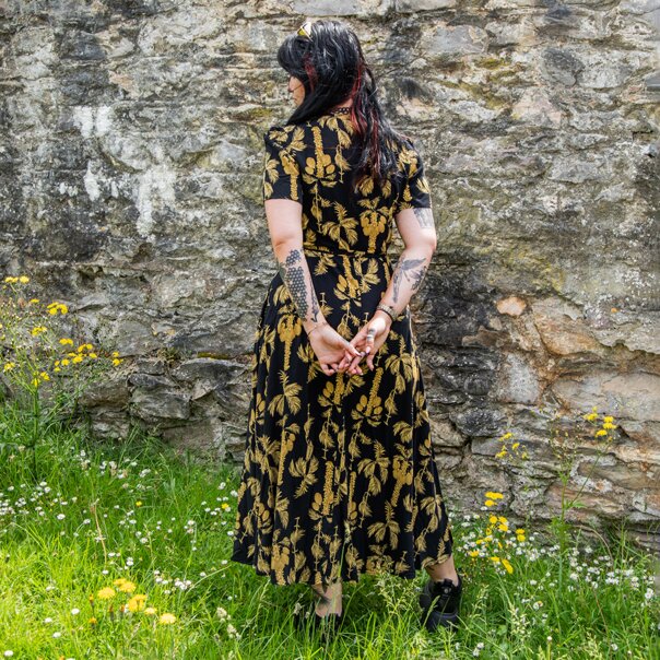 Banned Carol Golden Hour Wrap Dress (Black) | Alternative Fashion, Goth Clothing