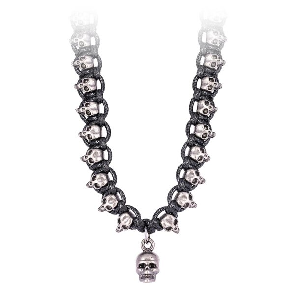 Blue Banana Skull Cord Necklace (Black) | Alternative Accessories