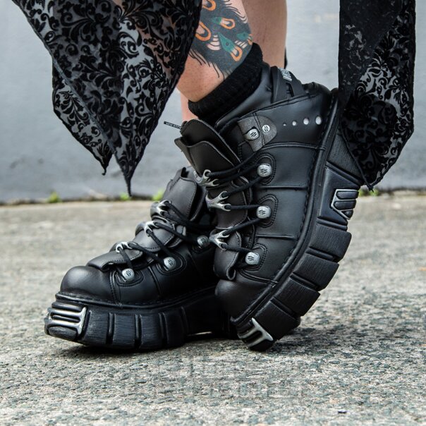 New Rock Vegan Ankle Boots, New Rock M-106-VS1 Goth Shoes