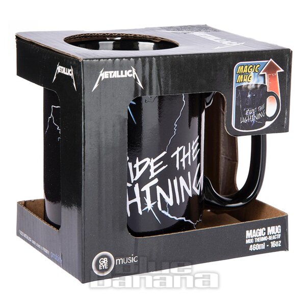 Official Metallica Montar El Relámpago Taza (Negro) | Blue Banana