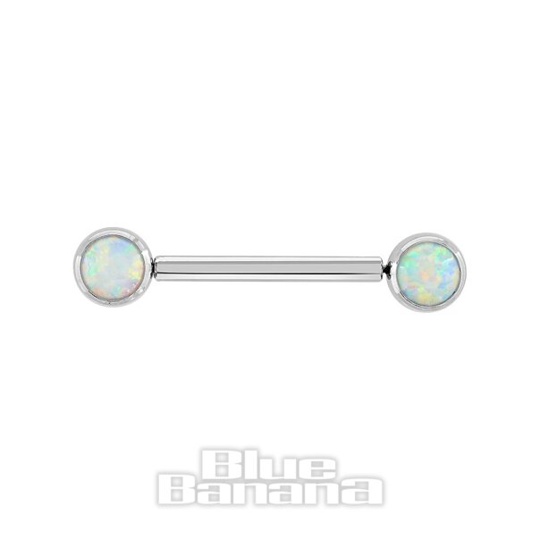 Blue Banana Poliertes Titan Zirkonia Nippelstange Ohne Gewinde (Synthetischer Opal)| Body Piercing Jewellery