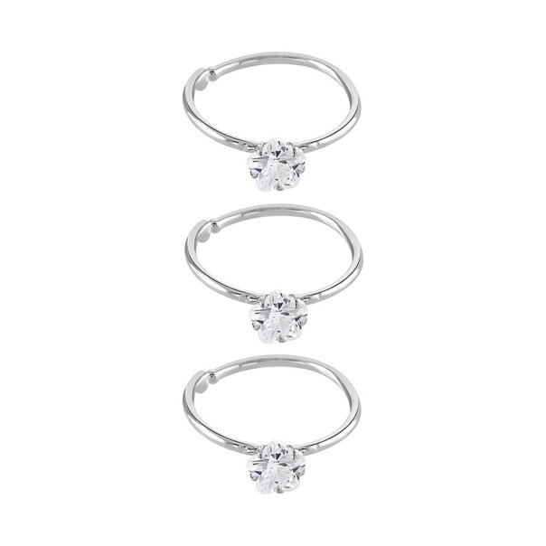 Blue Banana Sterling Silver 3mm Crystal Nose Rings (3 Pack) | Blue Banana
