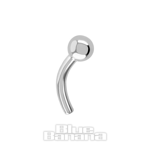 Barra Curva Sin Rosca De Titanio Pulido Blue Banana De 1,2 X 6 Mm (Bola De 3 Mm) | Joyería para perforaciones corporales