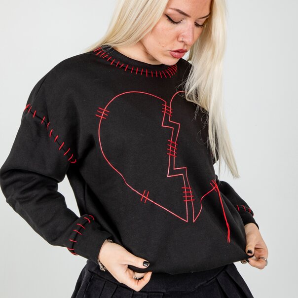 Poizen Industries Hanalei Broken Heart Jumper (Black/Red) | Blue Banana