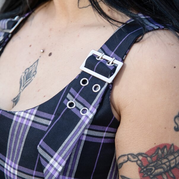 Banned No Rules Buckle Dress (Purple) | Alternative Fashion, Goth Clothing