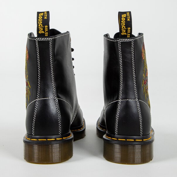 Dr Martens 1460 Floral Wanama Boot (Black) | Autumnal Footwear