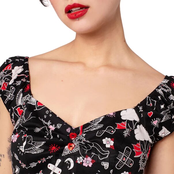 Hell Bunny Charlie Kleid (Schwarz) | Hell Bunny Mode