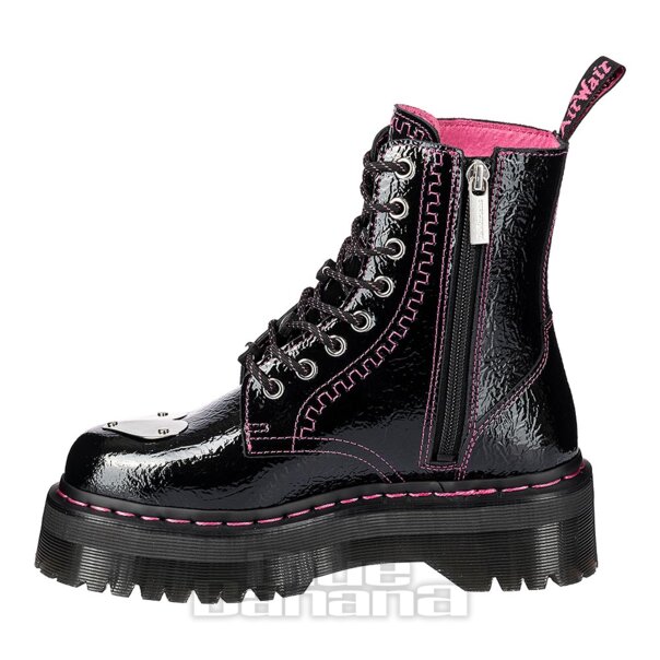 Dr. Martens Jadon Lack-Plateau-Stiefel (Schwarz/Pink) | Alternative Dr. Martens Stiefel