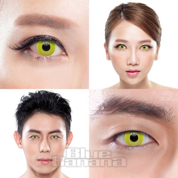 UV i-Glow 30 Tage gelbe farbige Kontaktlinsen, Coloured Contacts UK