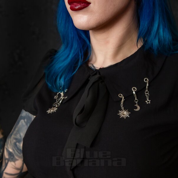 Hell Bunny Charming Blouse (Black) | Blue Banana
