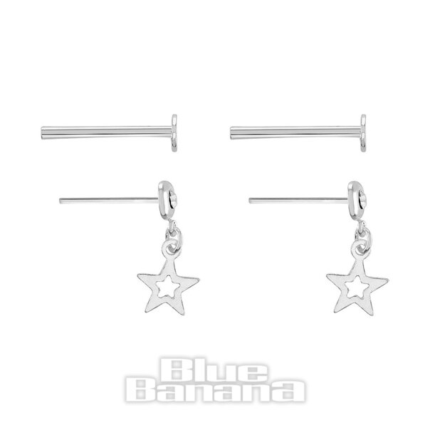 Blue Banana Sternsteine ​​Aus Sterlingsilber Fadenlose Labrets (2Er-Pack) | Blue Banana