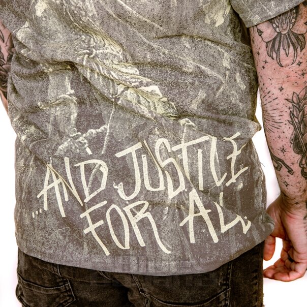 T Shirt Justice Neon Metallica (Grigio) | Merchandising della band IT