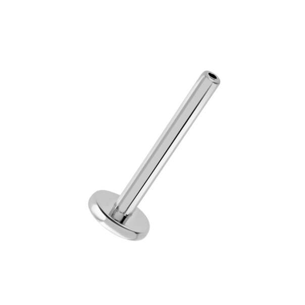 Blue Banana Polished Titanium Threadless Labret Base (Silver) | Threadless Piercing Jewellery