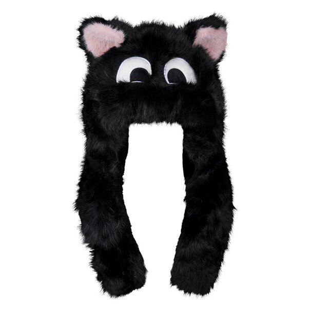 Blue Banana Cute Cat Fluffy Hat (Black) | Alternative Beanies