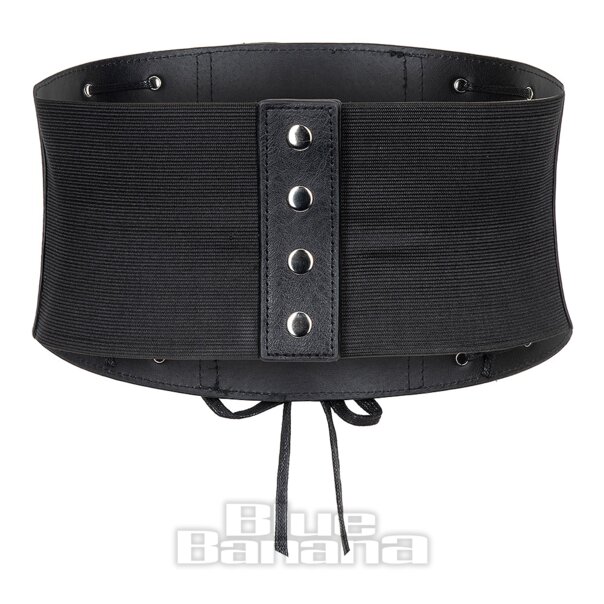 Blue Banana Taille Large À Triple Lacets Ceinture (Noir) | Blue Banana