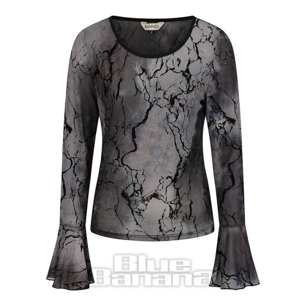 Banned Valkyrie Top (Schwarz/Blau) | Blue Banana