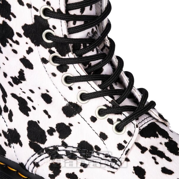 Dr Martens 1460 Bex Dalmatian Hair-On Leather Boots (Black/Cream) | Dr Martens Boots