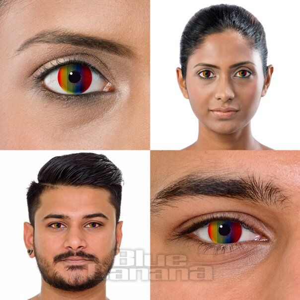 Lentes de contacto de color arcoíris de 1 día | Lentes para disfraces de Carnaval y Orgullo