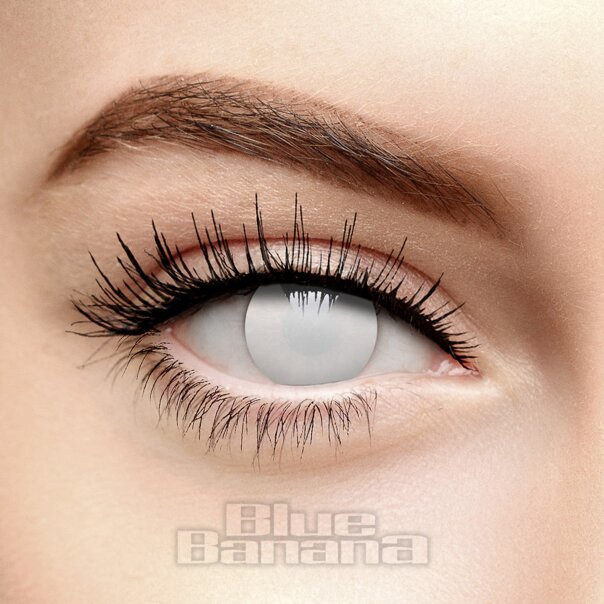Lentilles de contact blanches aveugles Halloween 30 jours, lentilles colorées Royaume-Uni