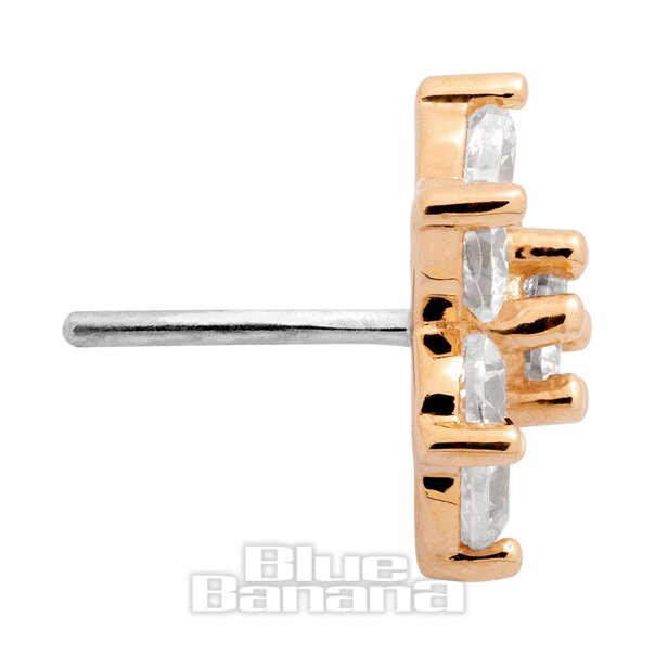 Parte Superiore Per Piercing Senza Filettatura In Oro 14k A Grappolo Di Fiori | Gioielli Penetranti