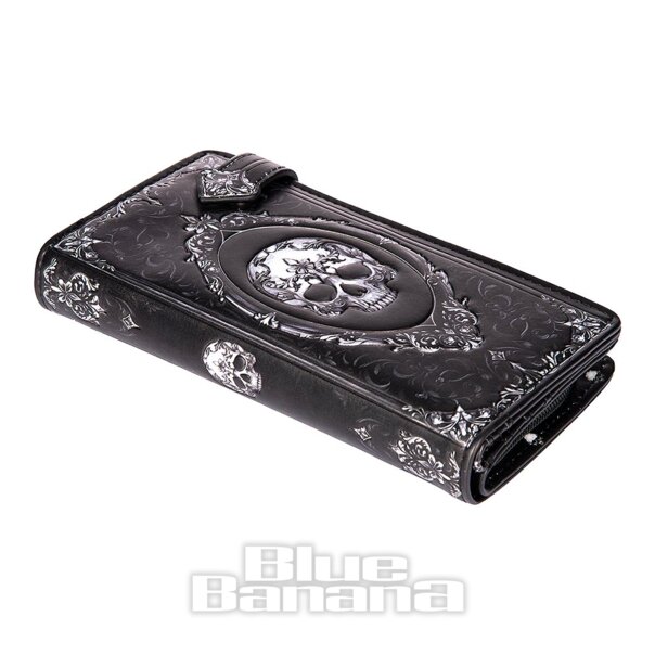 Nemesis Now Gothic Baroque Skull Embossed Purse (Black) | Blue Banana