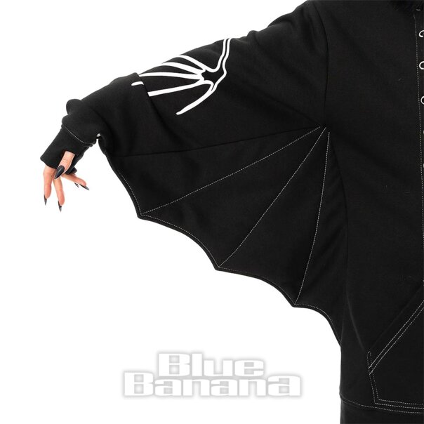 Heartless Anatomy Bat Hoodie (Black) | Blue Banana