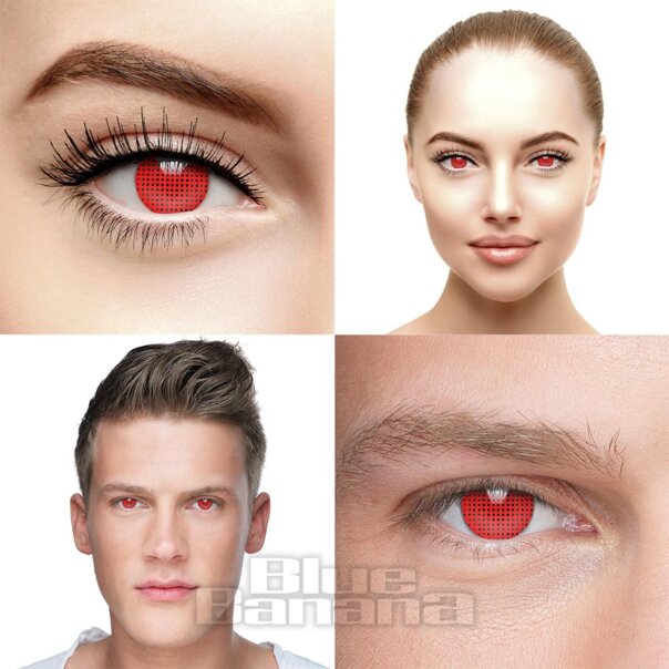 Mesh 30 Tage wiederverwendbare rote farbige Kontaktlinsen, Coloured Contacts UK