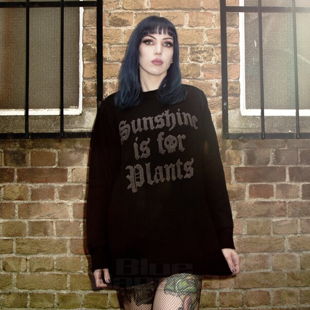 Killstar Sunshine Is For Plants Jumper (Black) | Gothic Fashion