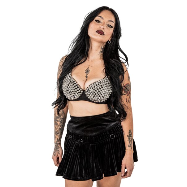 Poizon Industries Cone Spike Studded Bra Top, Alternative Clothing