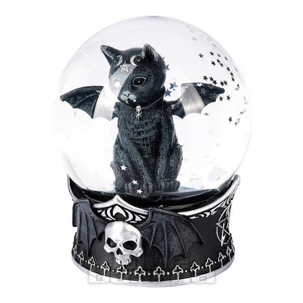 Nemesis Now Malpuss Snow Globe (Black) | Blue Banana