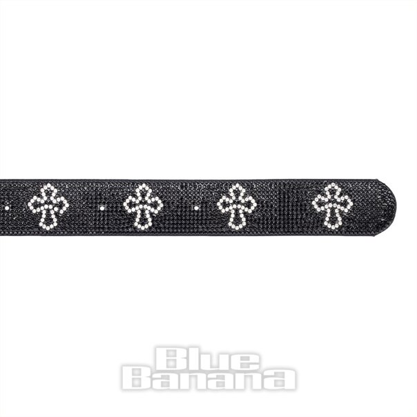 Blue Banana Crystal Crosses Belt (Black) | Blue Banana