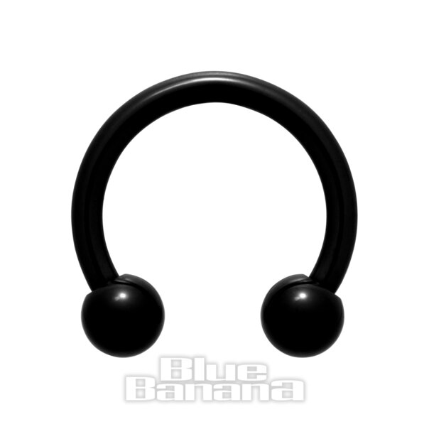 Barra circular de titanio negro Blue Banana (negra) | Joyería para piercings corporales