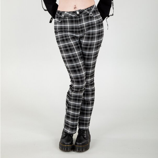 Banned Velarium Trousers (Black & White) | Banned Alternative Clothing