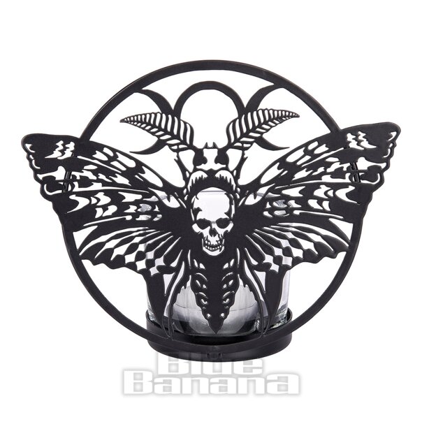 Alchemy Gothic Death'S Head Moth Tealight Candle Holder (Black) | Blue Banana