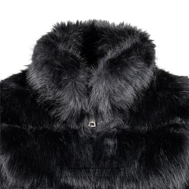 Blue Banana – Kunstpelzjacke mit Reißverschluss (Schwarz) | Blue Banana