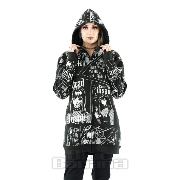 Heartless Zertifizierter Wahnsinniger Kapuzenpullover (Schwarz) | Blue Banana