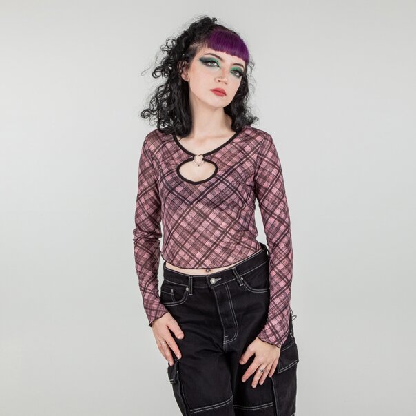 Banned Cupid Clash Mesh Top (Black & Pink) | Banned Alternative Clothing