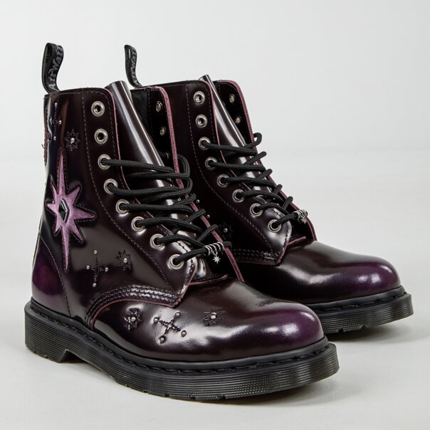 Dr Martens 1460 Wg Arcadia Velvet Boots (Purple) | Autumnal Bootss
