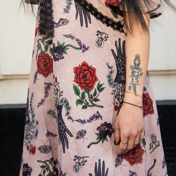 Jawbreaker Flower Spirit Mini Dress (Multicolored) | Alternative Fashion, Goth Clothing