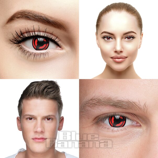 Kakashi 30 Tage wiederverwendbare schwarz-rote farbige Kontaktlinsen, Coloured Contacts UK