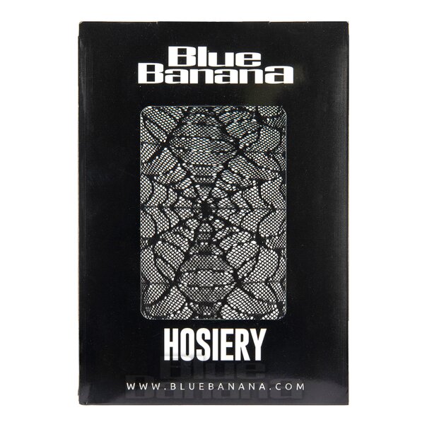 Blue Banana – Strumpfhose mit kleinem Spinnennetzmuster (Schwarz) | Blue Banana