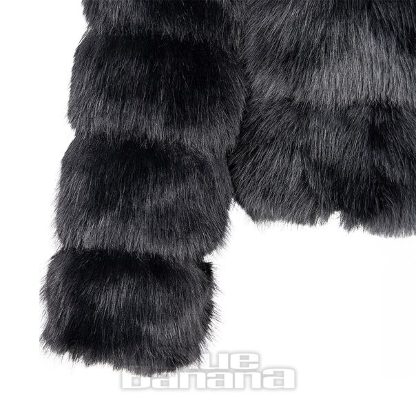 Blue Banana – Kunstpelzjacke mit Reißverschluss (Schwarz) | Blue Banana