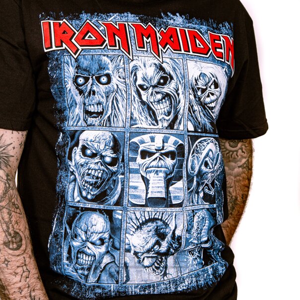 Maglietta Ufficiale Iron Maiden 9 Eddies (Nero) | Merchandising della band IT