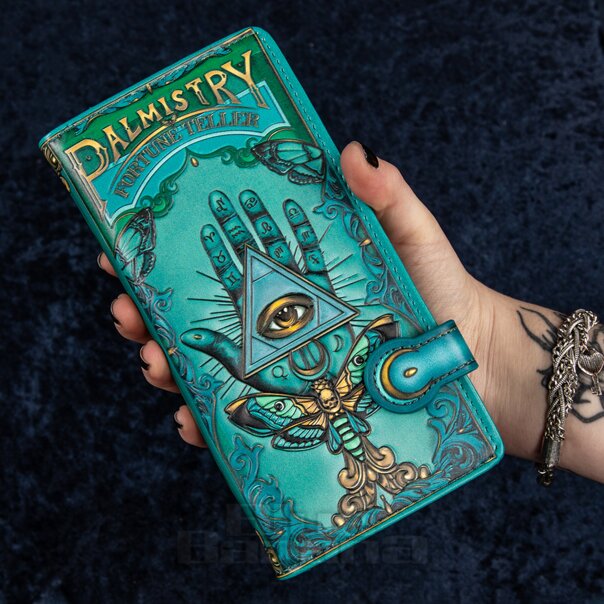 Nemesis Now Embossed Palmistry Purse (Blue) | Alternative Fashion, Goth Clothing