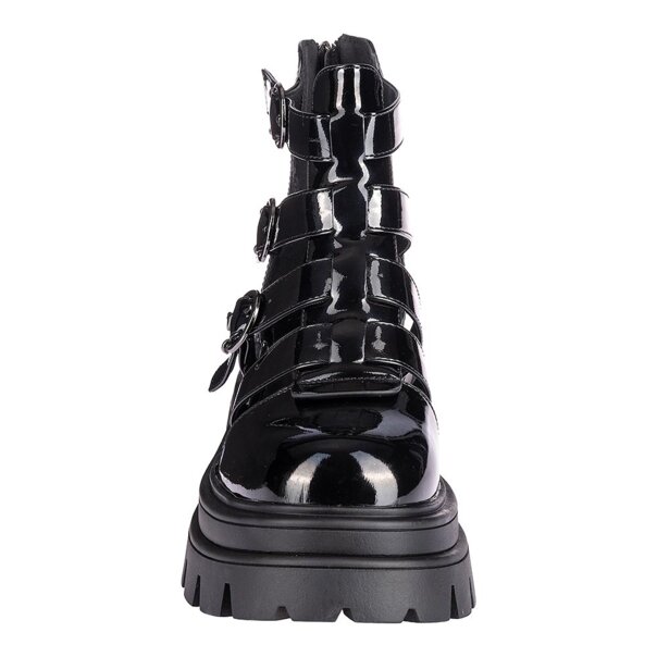 Bleeding Heart Patent Strap Sandals (Black) | Alternative Footwear